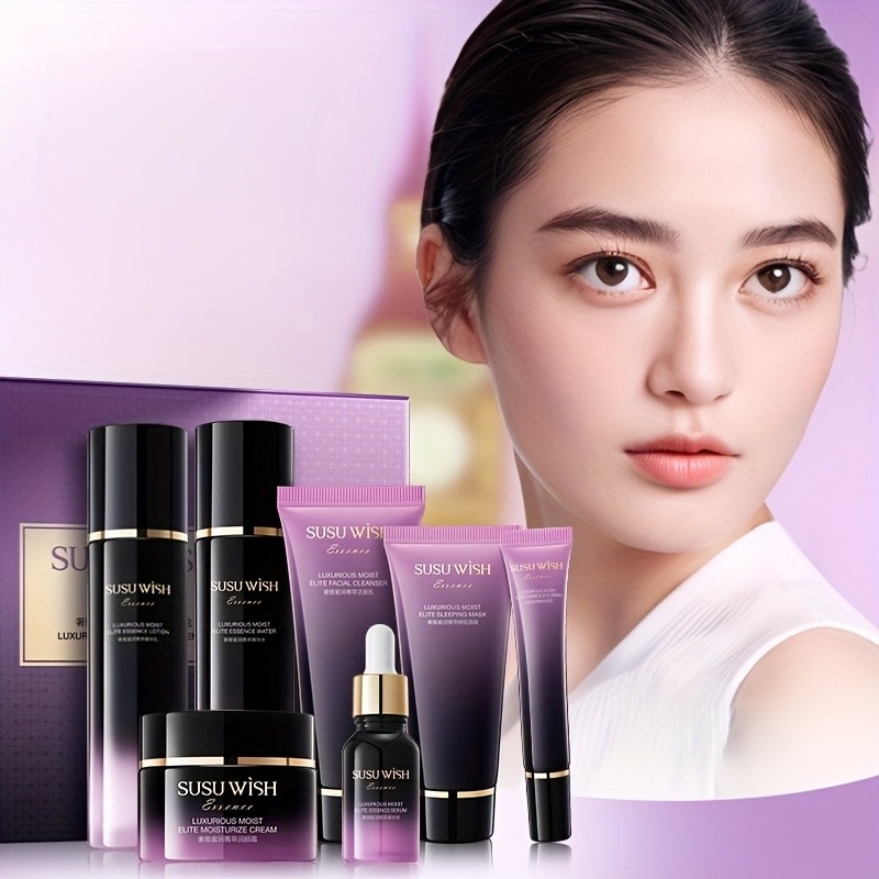 Luxury Skincare Packaging - Luxurious and Elegant Nine-Piece Moisturizing Essence