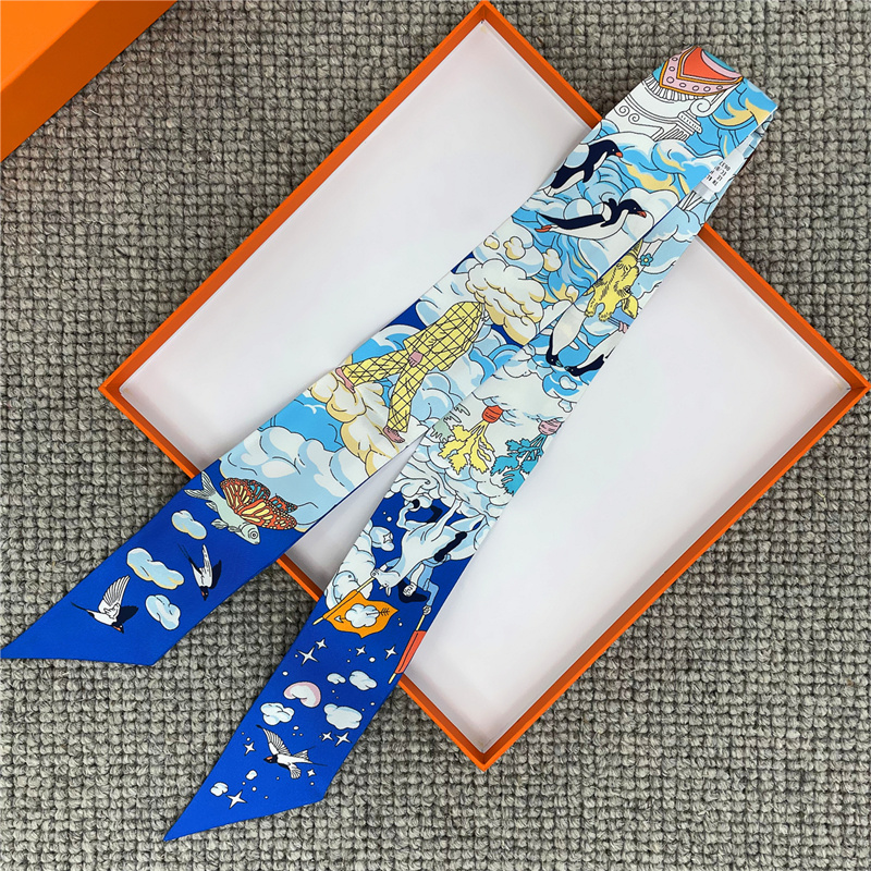 Luxury Skincare Headband - POBING Wheel Print 18m/m Twill Silk